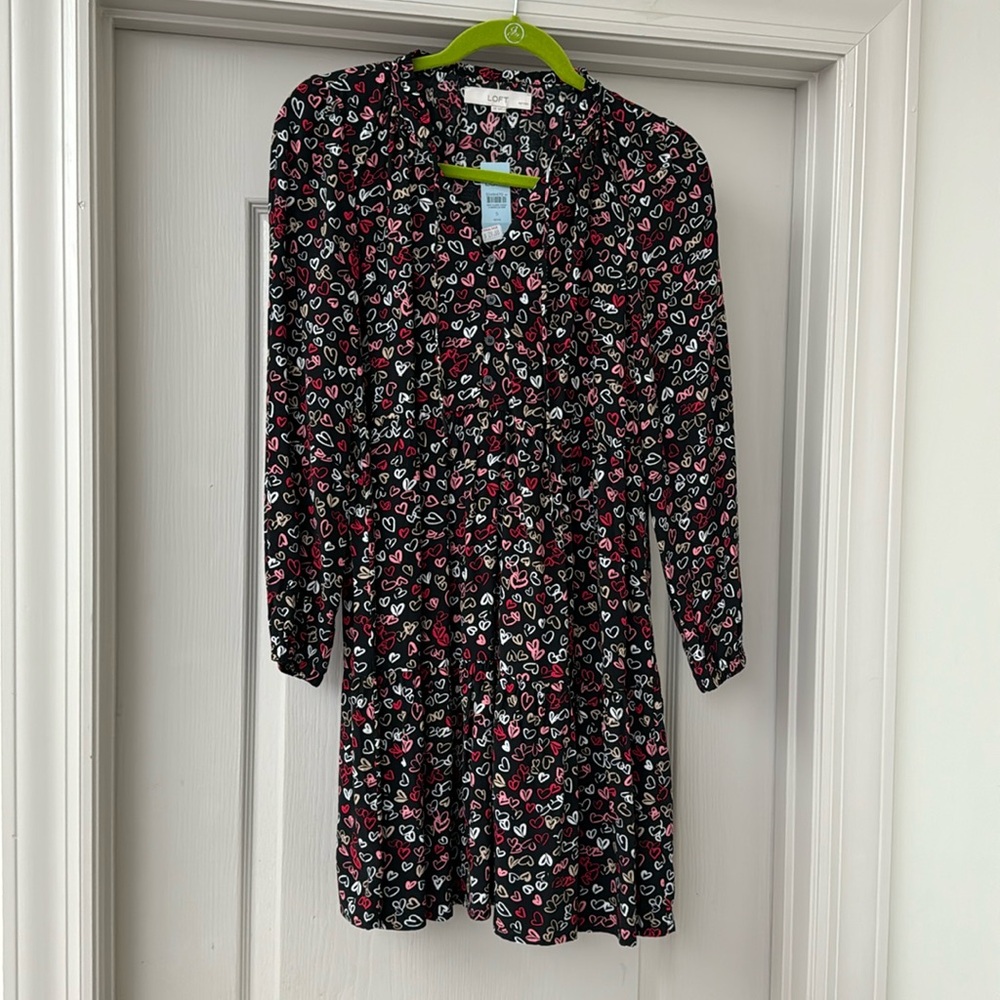 NWT Loft dress small petite with hearts